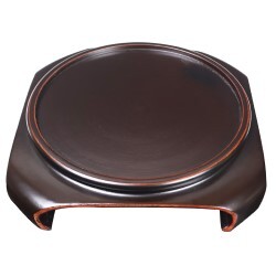 Square Asian Vase Stand with Black Hand Rubbed Finish