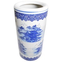 Rustic Chinese Porcelain Umbrella Stand