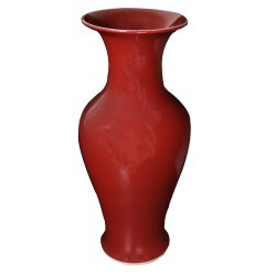 Chinese Ox Blood Glazed Fish Tail Vase Chinese Ox Blood Glazed Fish Tail Vase