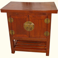 Solid Chinese Elmwood Wing Top End Table