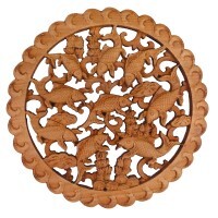 Chinese Art Koi Wood Carving