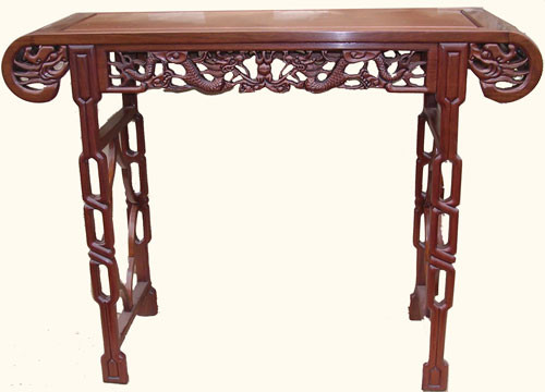 36?? Alluring solid rosewood Chinese Cheng Leung altar table w dragon carving