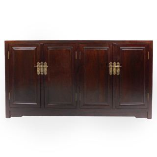 Oriental Sideboard With Brass Latches And Adjustable Shelves