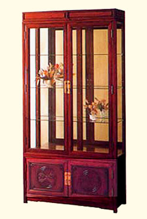 大幅値下げ！アジア・中華系木製 コーナー 3段 家具　中国の伝統的な彫刻入り Oriental Furniture Warehouse Oriental Corner China Cabinet