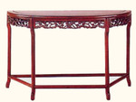 50  inch birds and flowers design carved half moon rosewood table