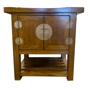 Solid Chinese Elmwood Wing Top End Table