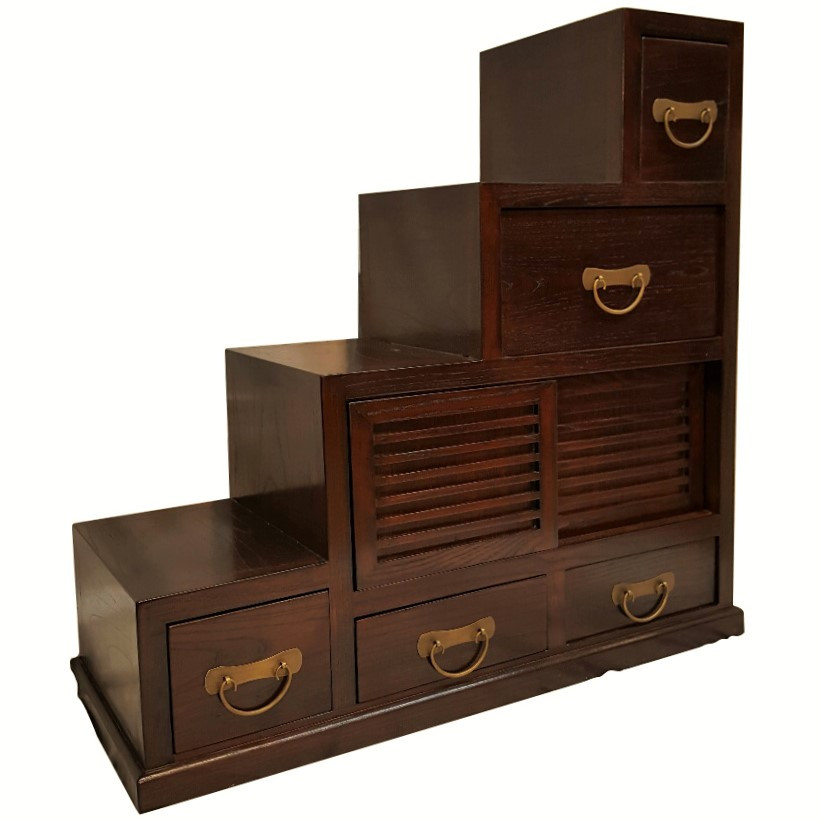 Reversible Step Chest Korean Style Cabinet With Asian Hardware 33