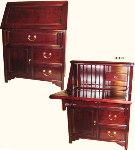 Solid Rosewood Ming Style Secretary Desk