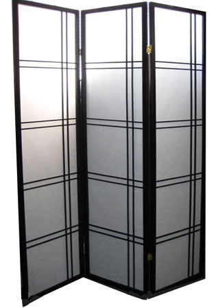 Black/White Newtaklife 3-4 Panel Oriental Shoji Room Divider Screen 