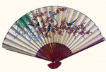 35 inch high gold fan with doves