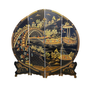 Collectors Hand Painted Room Divider, Round 6 Feet Tall