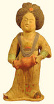 15 inch tall ceramic lady accordion player
