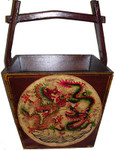 Tibetan style hand painted 22 inch high water bucket