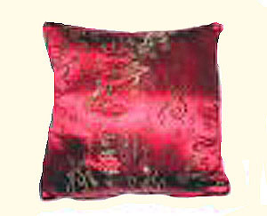 Stunning Gold calligraphy on red rayon Pillow-FREE SHIPPING