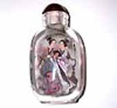 Snuff Bottle Hand Painted Lady Design