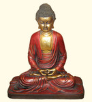 Sitting Buddha statue in Red and Gold