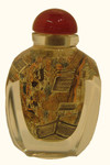 3.5 inch hand painted square opium snuff bottle