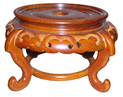 Wooden vase Stands for table bowls in Honey Stain - Oriental