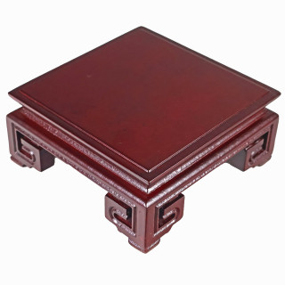 Square Hand Crafted Oriental Vase Stand in Solid Rosewood