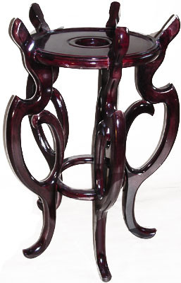 Asian Fishbowl Stand In Dark Mahogany With Carved Design Oriental   Tall Leg Fish Bowl Stand  83532  32711.1365033437.500.500 