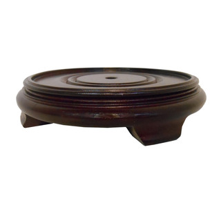 Dark red mahogany color plain Chinese porcelain vase Stand