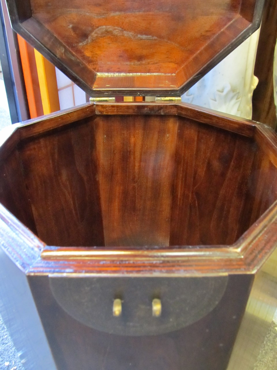 Antique plywood hatbox