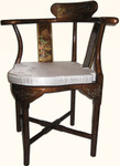 Asian style corner chair with removable silk cushion