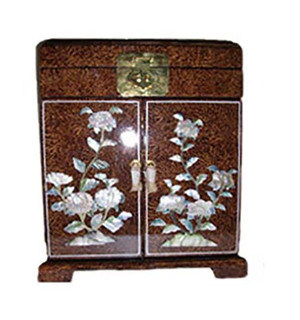 【オリエンタル坊や 中】首振り人形 モノクロver. 箱付き Oriental Furniture Warehouse Chinese Jewelry Box with Mirror