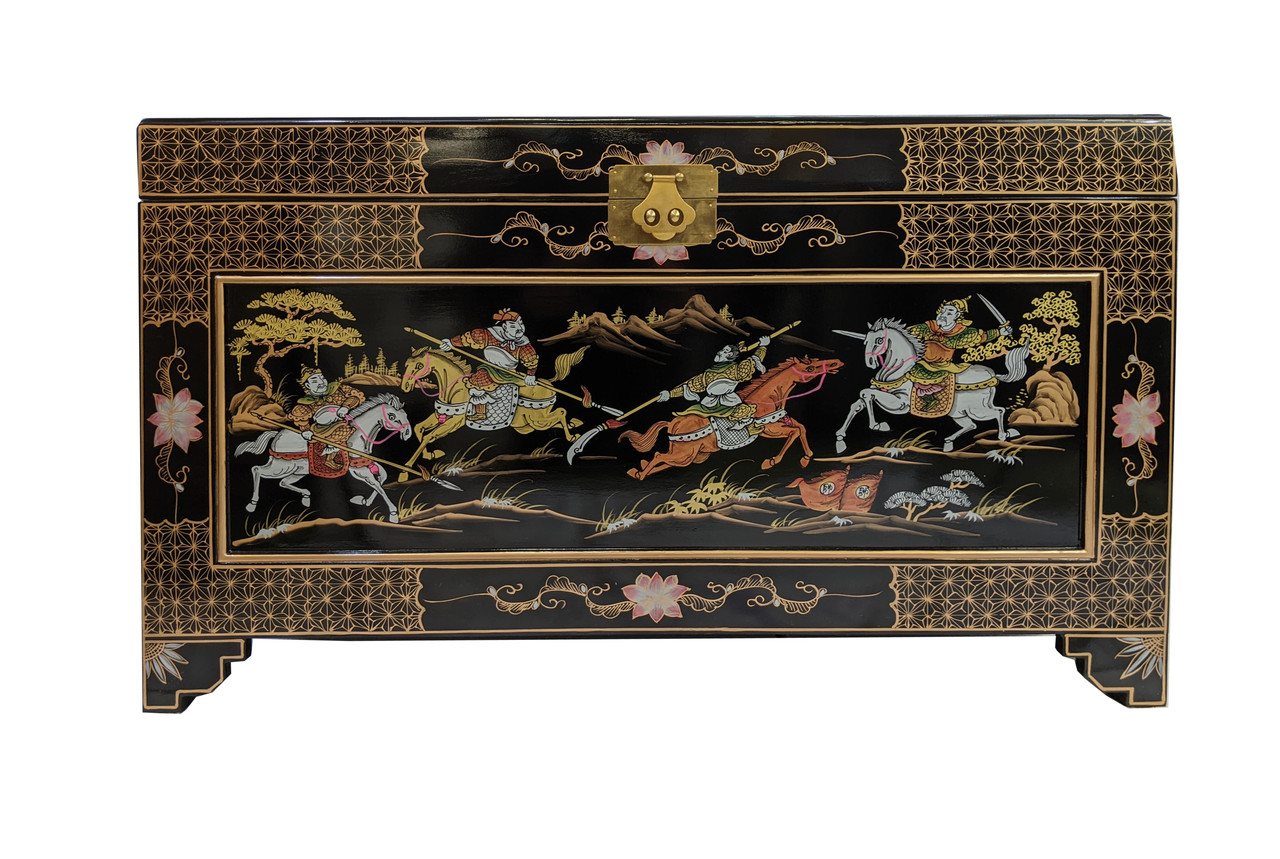 Oriental Furniture Warehouse Oriental Trunk Decorated with Hand