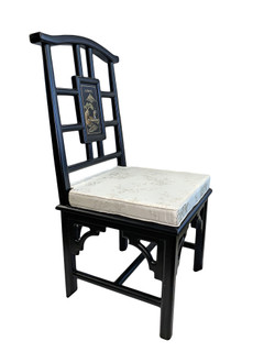 Carved Oriental Chair Hand Painted Oriental Landscape