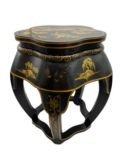 18"H.Oriental Blossom Stool Hand Painted
