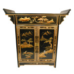 Black Lacquer Oriental Altar cabinet