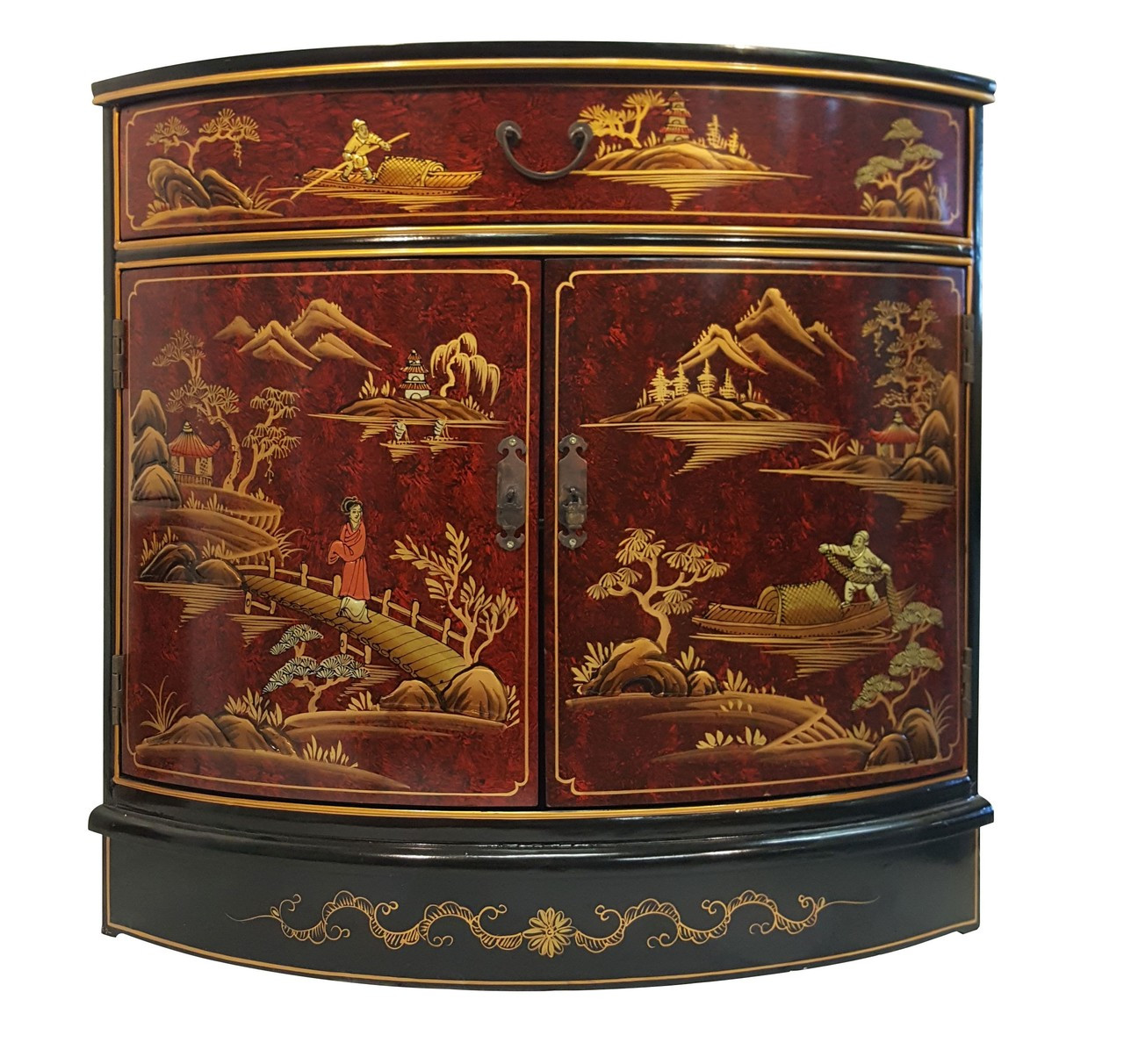 Oriental Furniture Warehouse Asian Corner Cabinet with Oriental