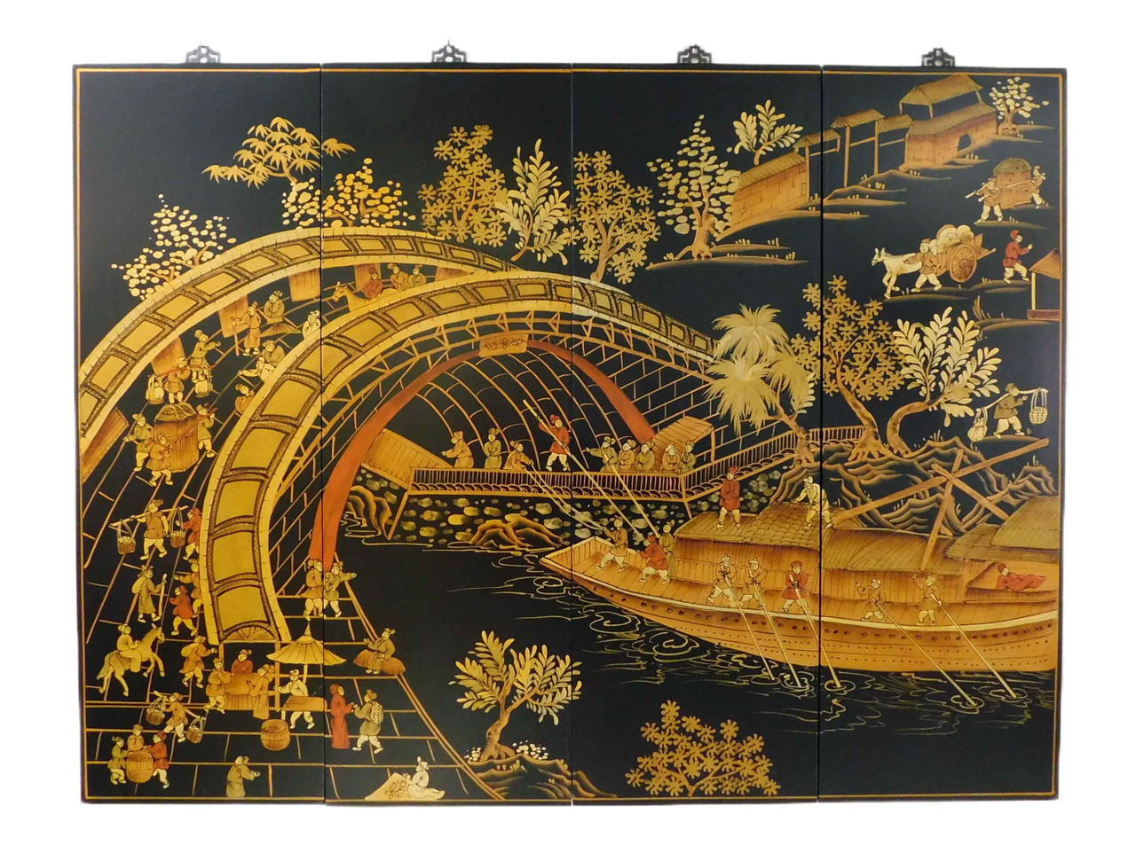 Oriental Furniture Warehouse Asian Wall Art Panels in Hand Painted