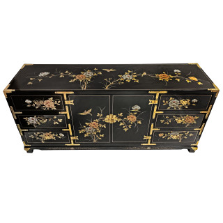 Oriental Black Lacquer Dresser