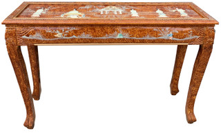 Oriental Dragon Claw Console Table French Brown