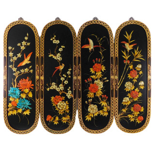 Oriental Furniture Warehouse Asian Wall Art Panels in Hand Painted