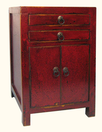 Oriental Antique Cabinet in Red Lacquerd Elmwood 24'' H - Oriental ...