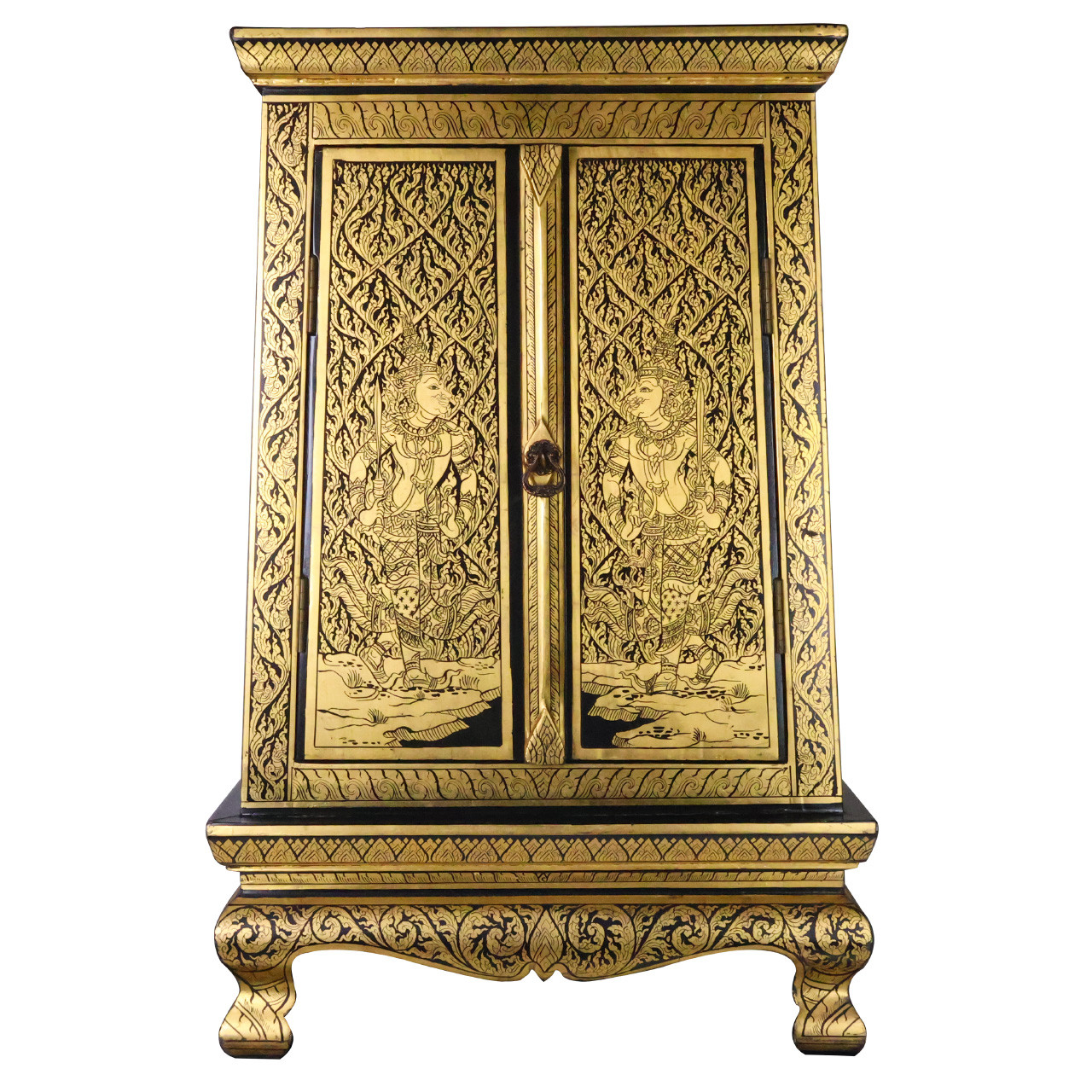 Oriental Furniture Warehouse Thai Golden Buddhist Chest With Two