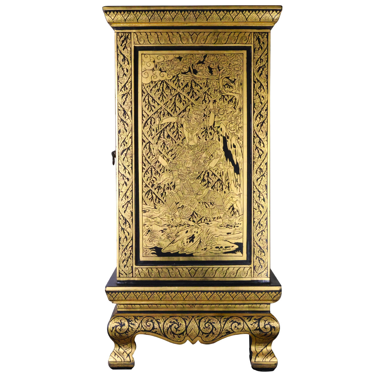 Oriental Furniture Warehouse Thai Golden Buddhist Chest With Two