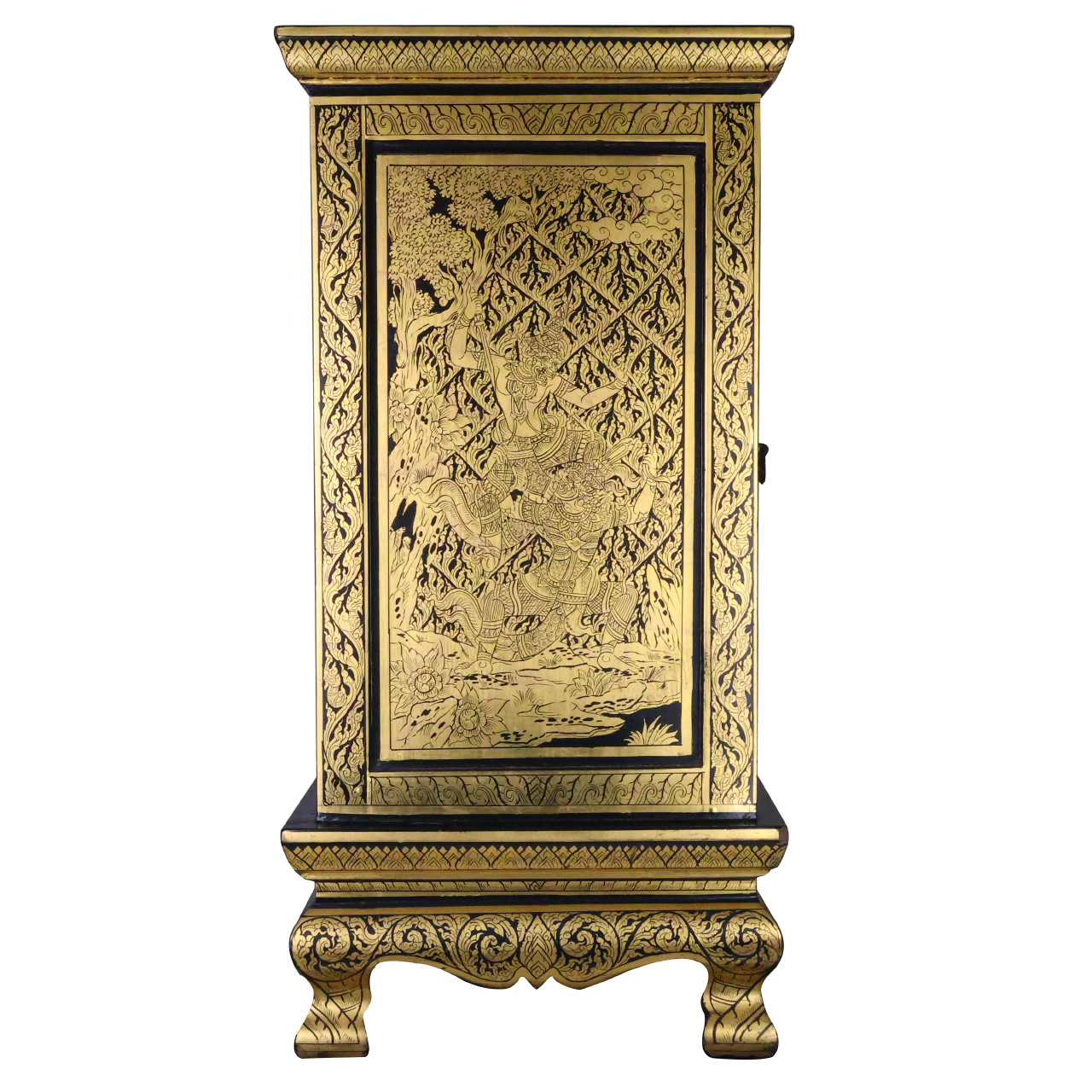Oriental Furniture Warehouse Thai Golden Buddhist Chest With Two