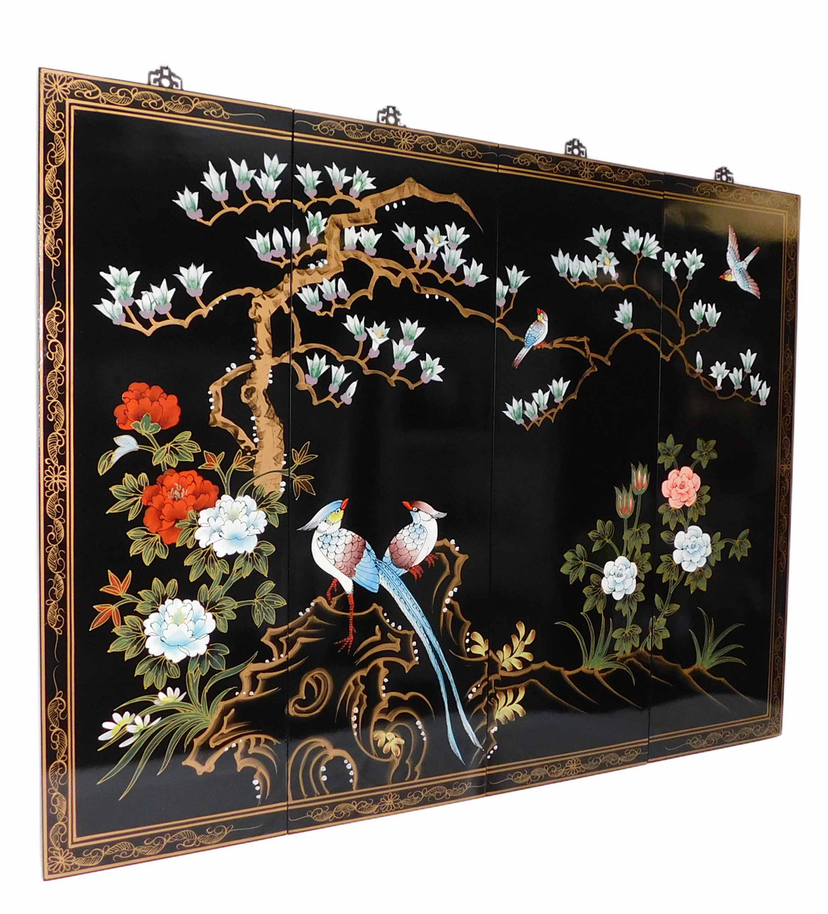 Oriental Furniture Warehouse Chinese wooden wall panels in black