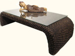 Asian  Shinto coffee table with glass top