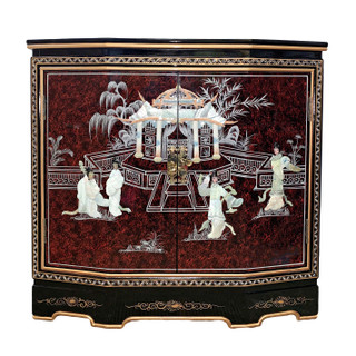 Oriental Red Cabinet with Mother of Pearl