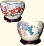 16 Inch-Jingdezhen contemporary Taiwan style  Chinese porcelain fishbowl