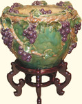 Hand made ceramic, Mallorca grape design fish bowl