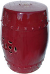 18 inch tall oxblood porcelain stool