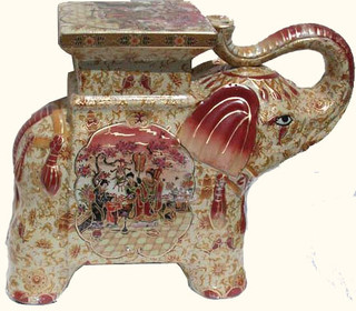 Charming Elephant Porcelain Stool