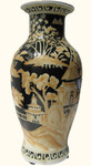 14 inch tall Chinese landscape design porcelain vase