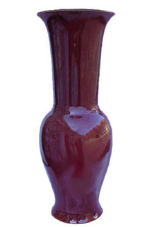 Long Neck Porcelain Vase with Ox Blood Red Glaze